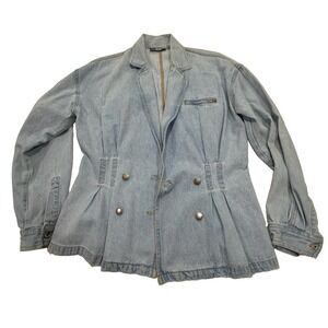 Vintage Together Denim Fitted Jacket 80s Cool Sz Small